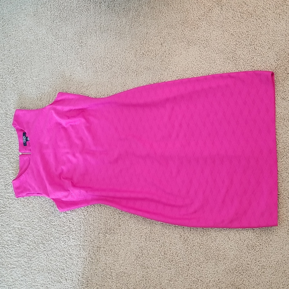 Chaps Hot Pink Bright Bodycon Sleeveless Size 8 Casual Dress
